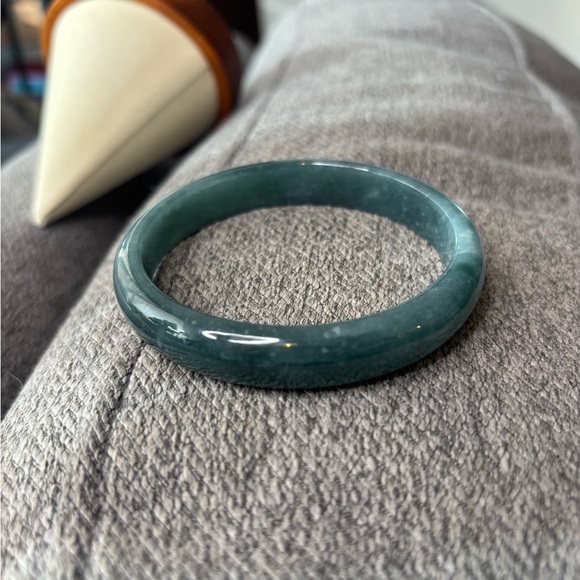 Grade A Blue Water Jadeite Bangle Bracelet - Picture 9 of 9